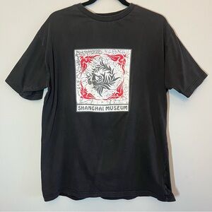 Vintage Shanghai Museum Black Short-sleeve T-Shirt Size XL 100% Cotton